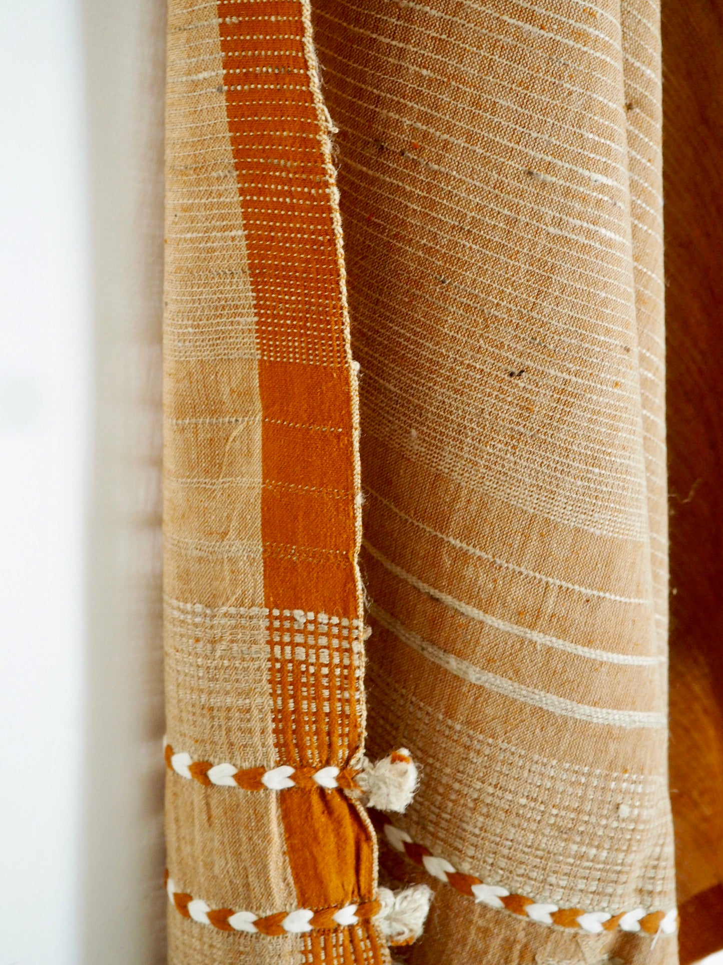 Burnt Sienna Handloomed Cotton and Silk Throw