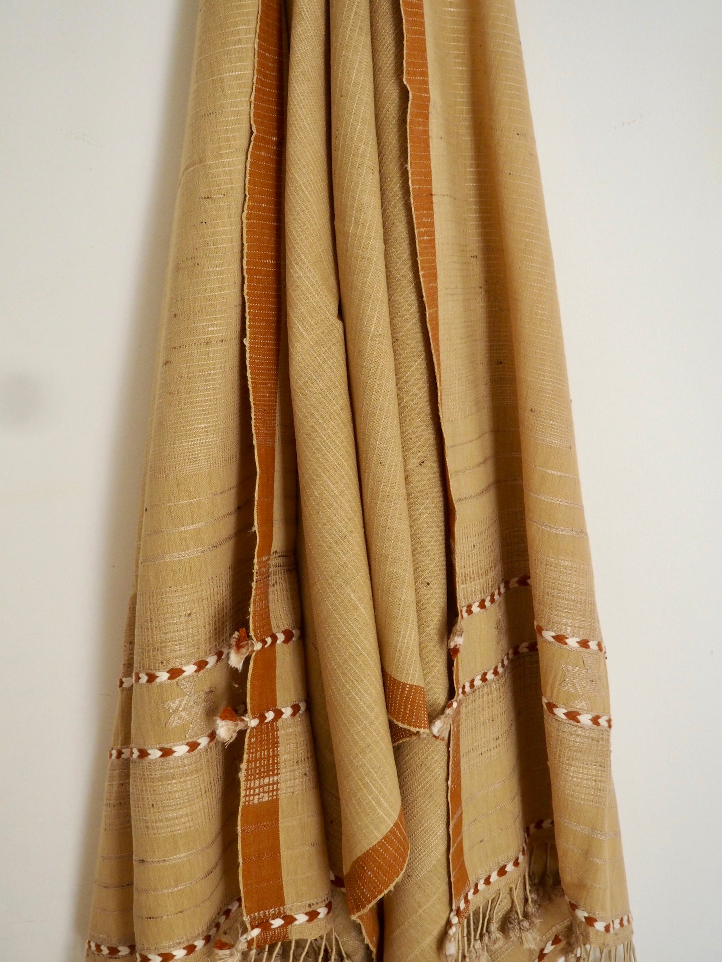 Butter Cream Handloomed Cotton and Silk Throw