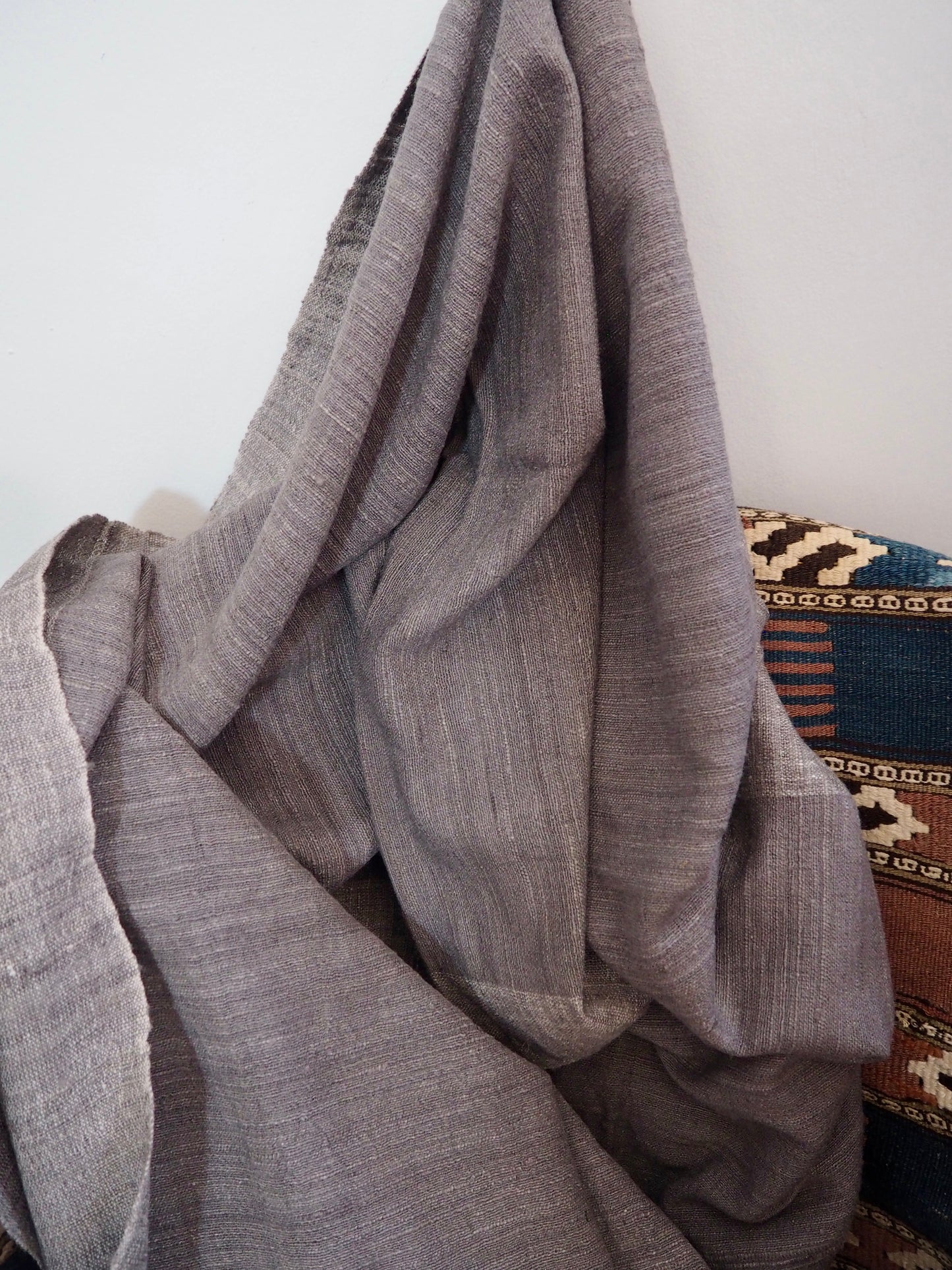 Eri Silk Scarf Charcoal Grey