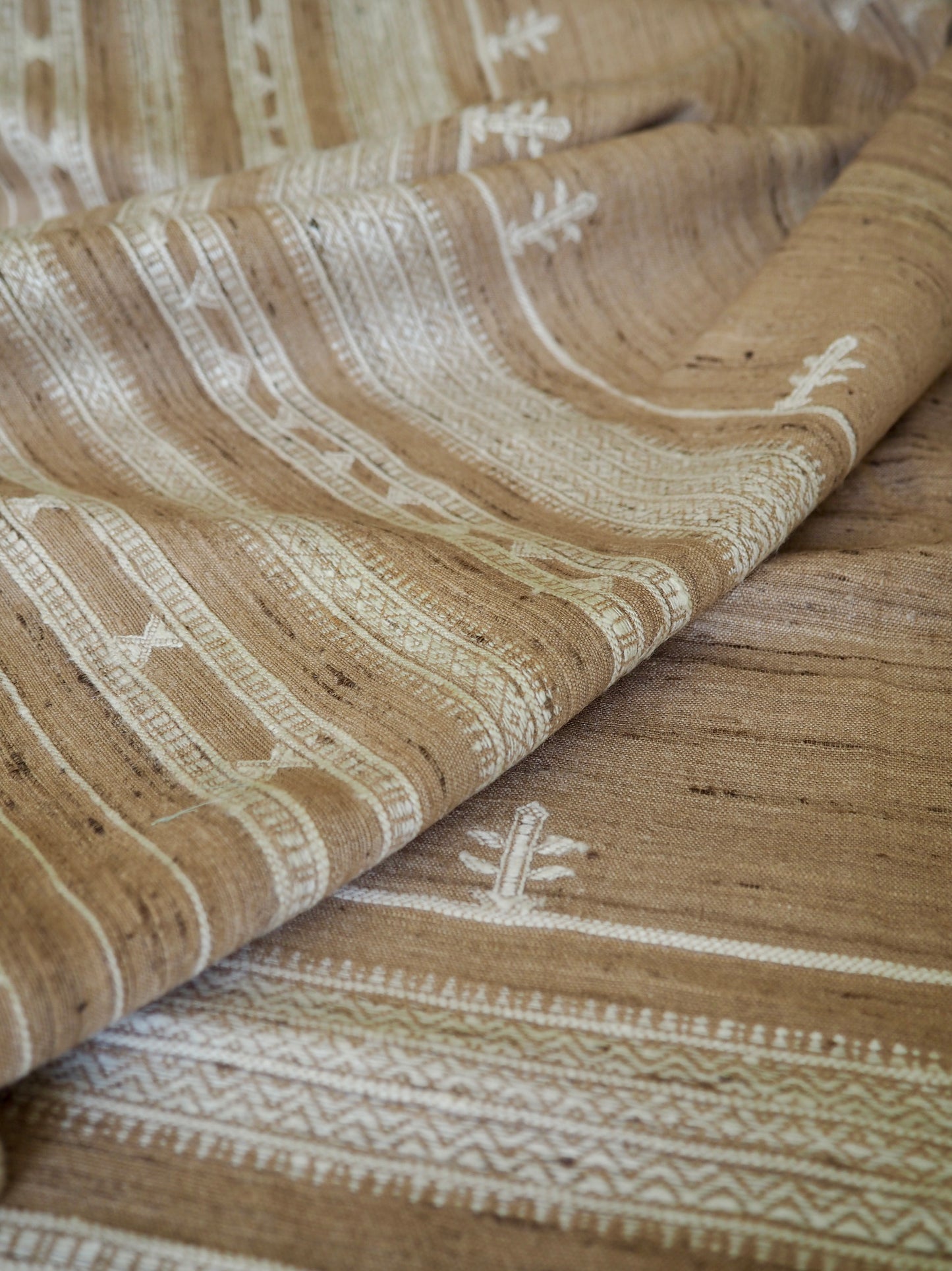 Natural Cream Silk and Wool Throw