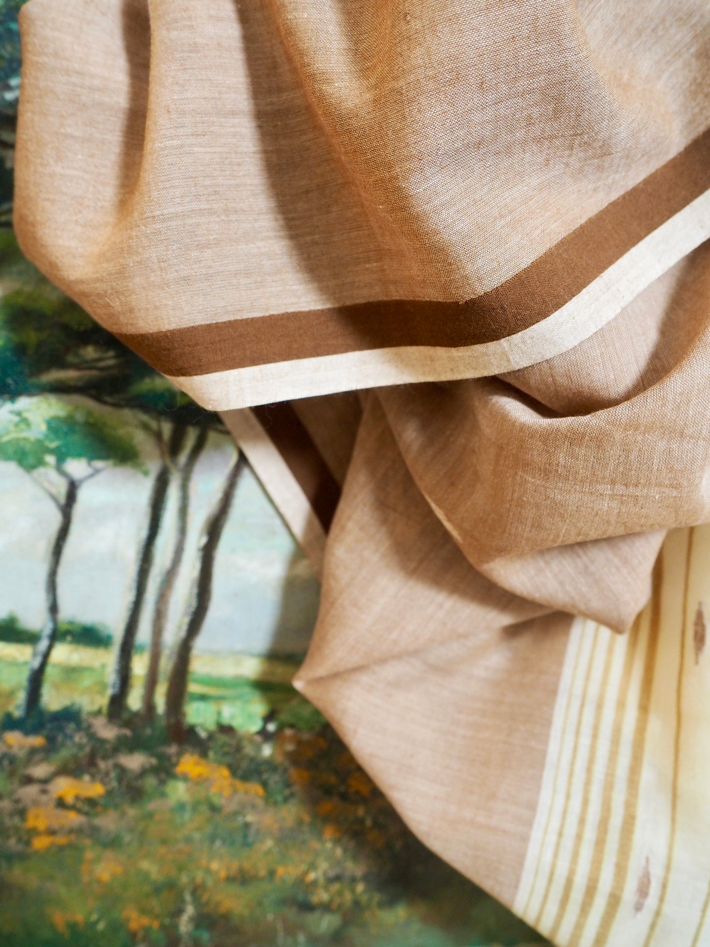 Cream & Ochre Jamdani Scarf