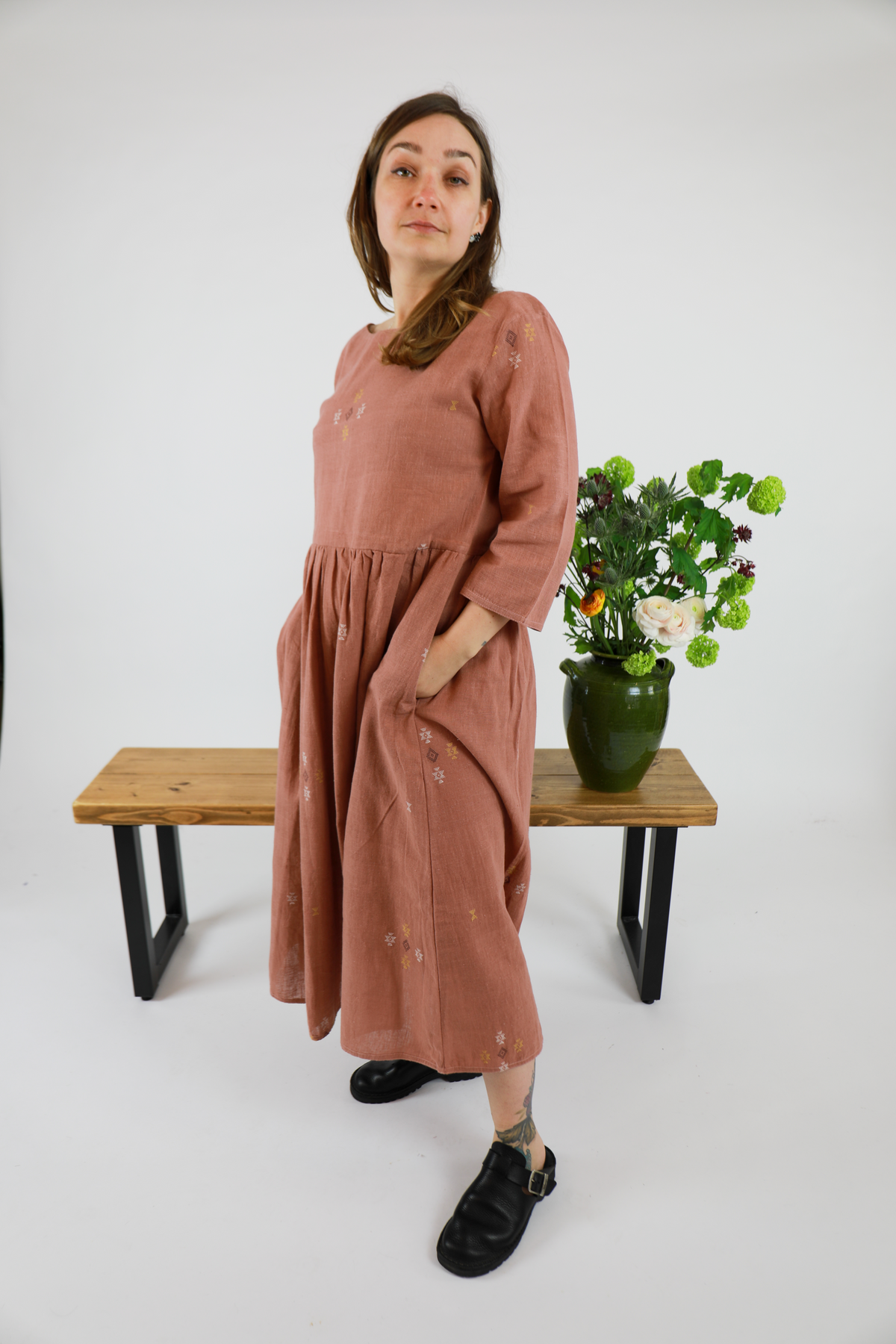 The Esme Dress - Handloomed Kala Cotton