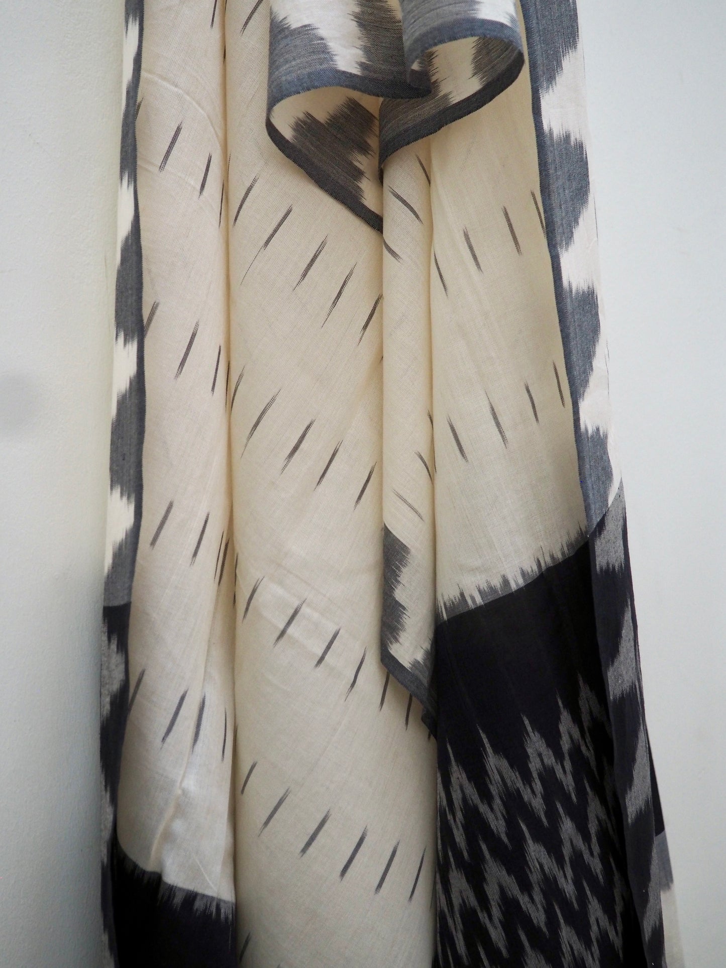 White & Black Ikat Scarf