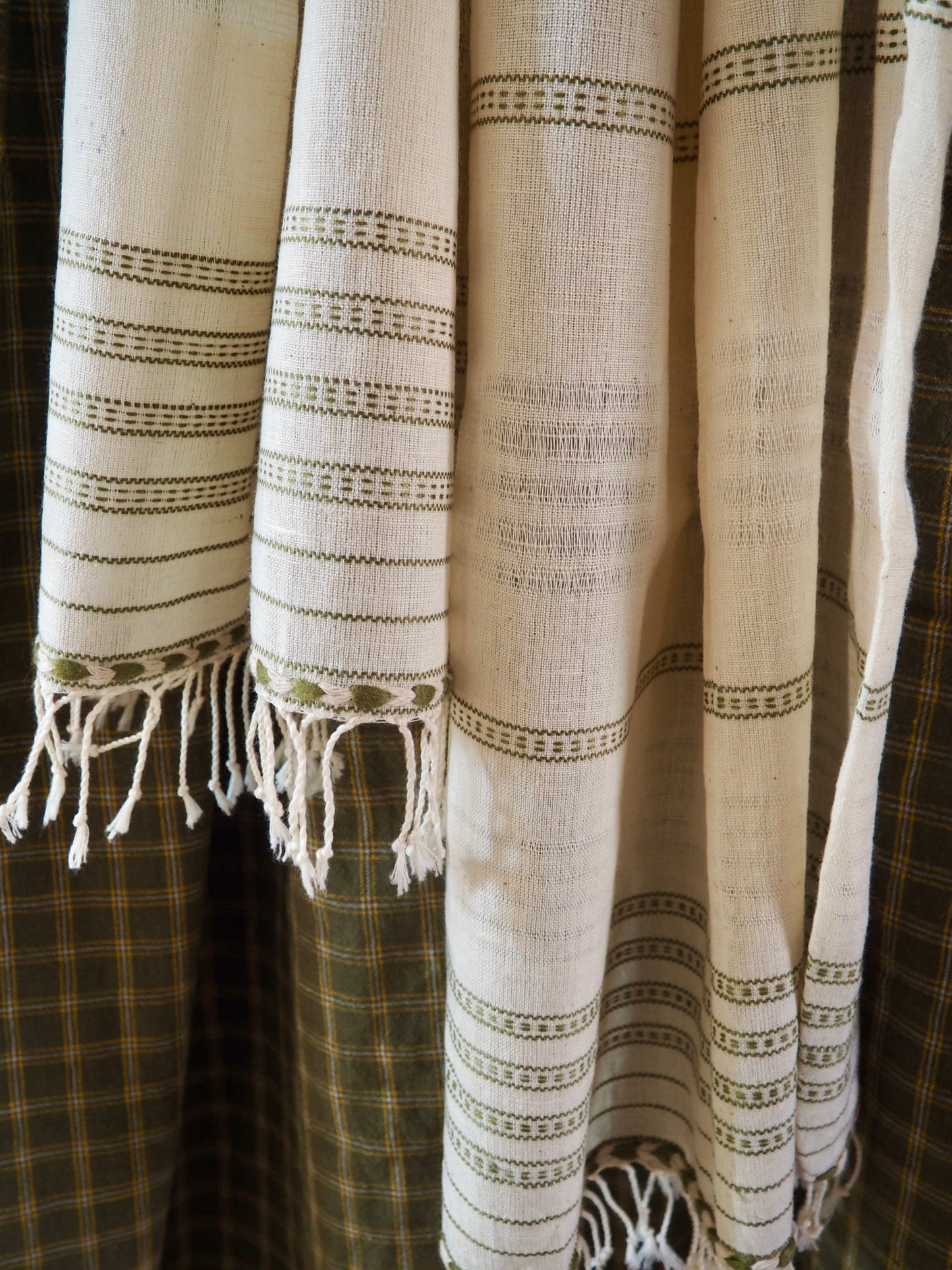 Cream Handspun Kala Cotton Scarf