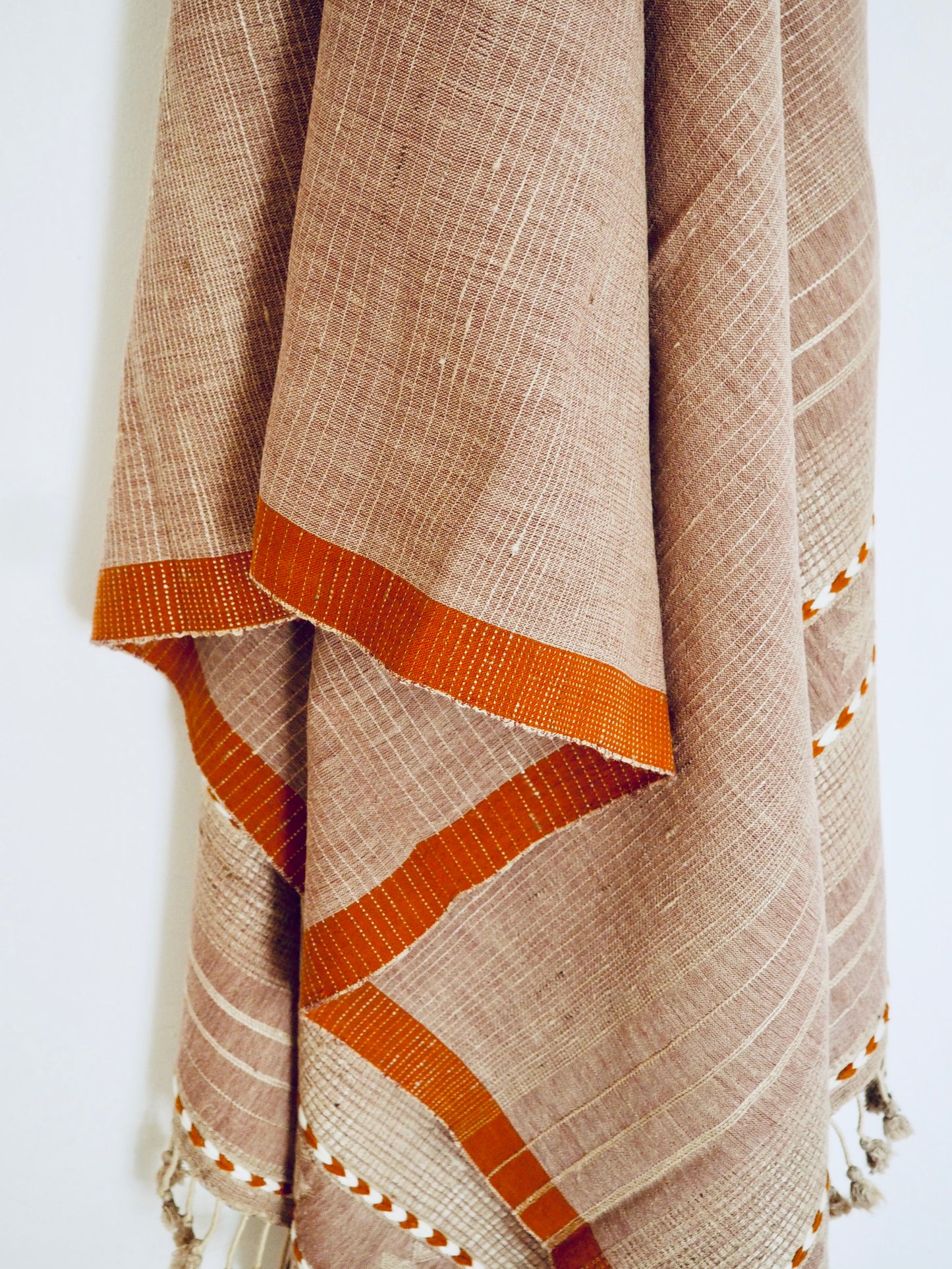 Dusky Pink Handloomed Cotton and Silk Throw