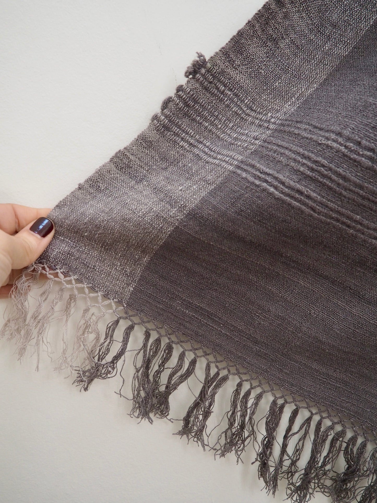 Eri Silk Scarf Charcoal Grey