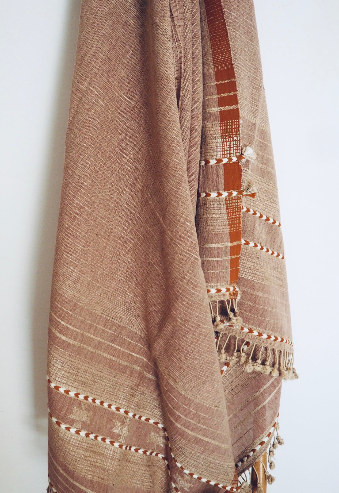 Dusky Pink Handloomed Cotton and Silk Throw