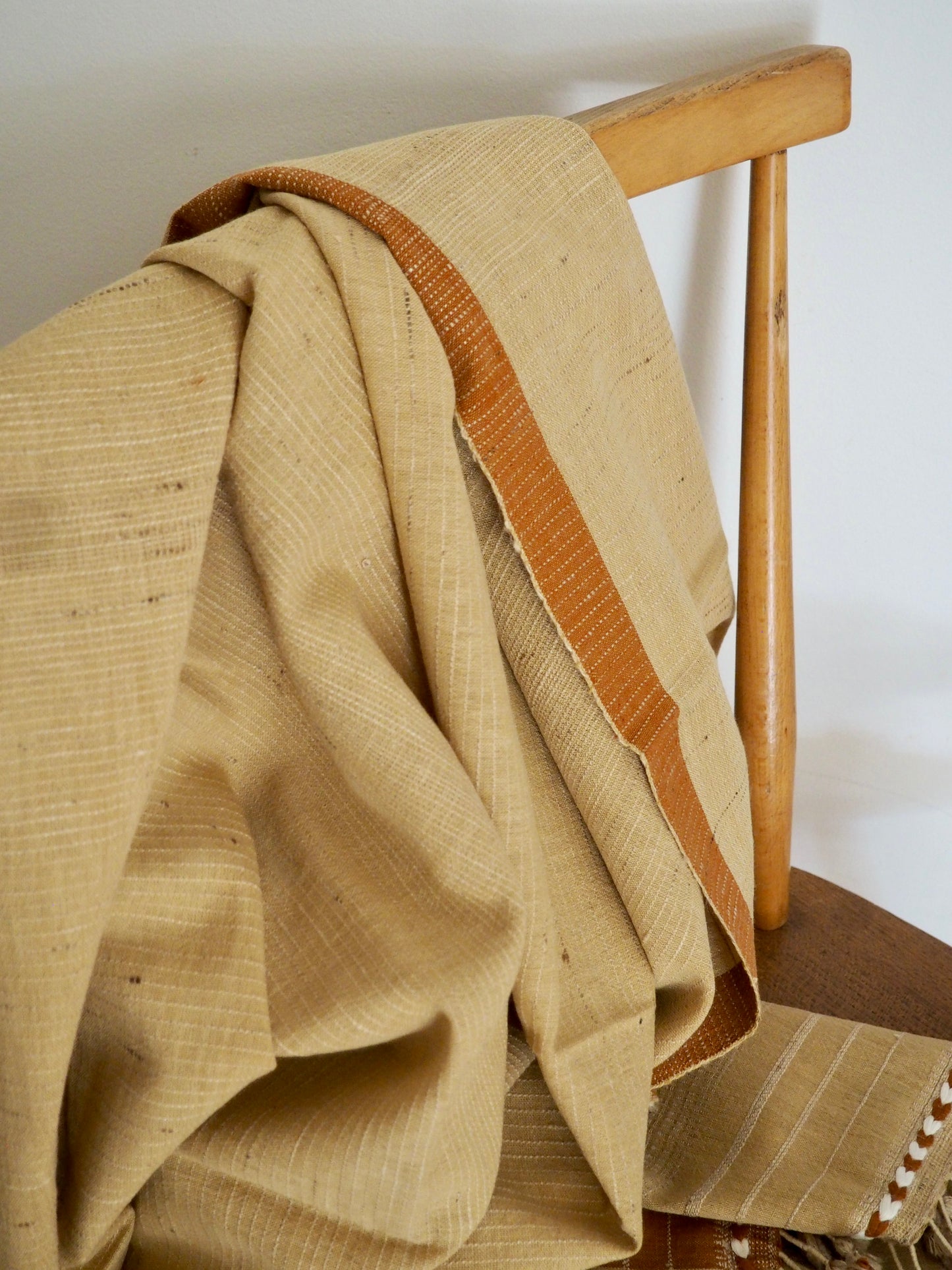 Butter Cream Handloomed Cotton and Silk Throw