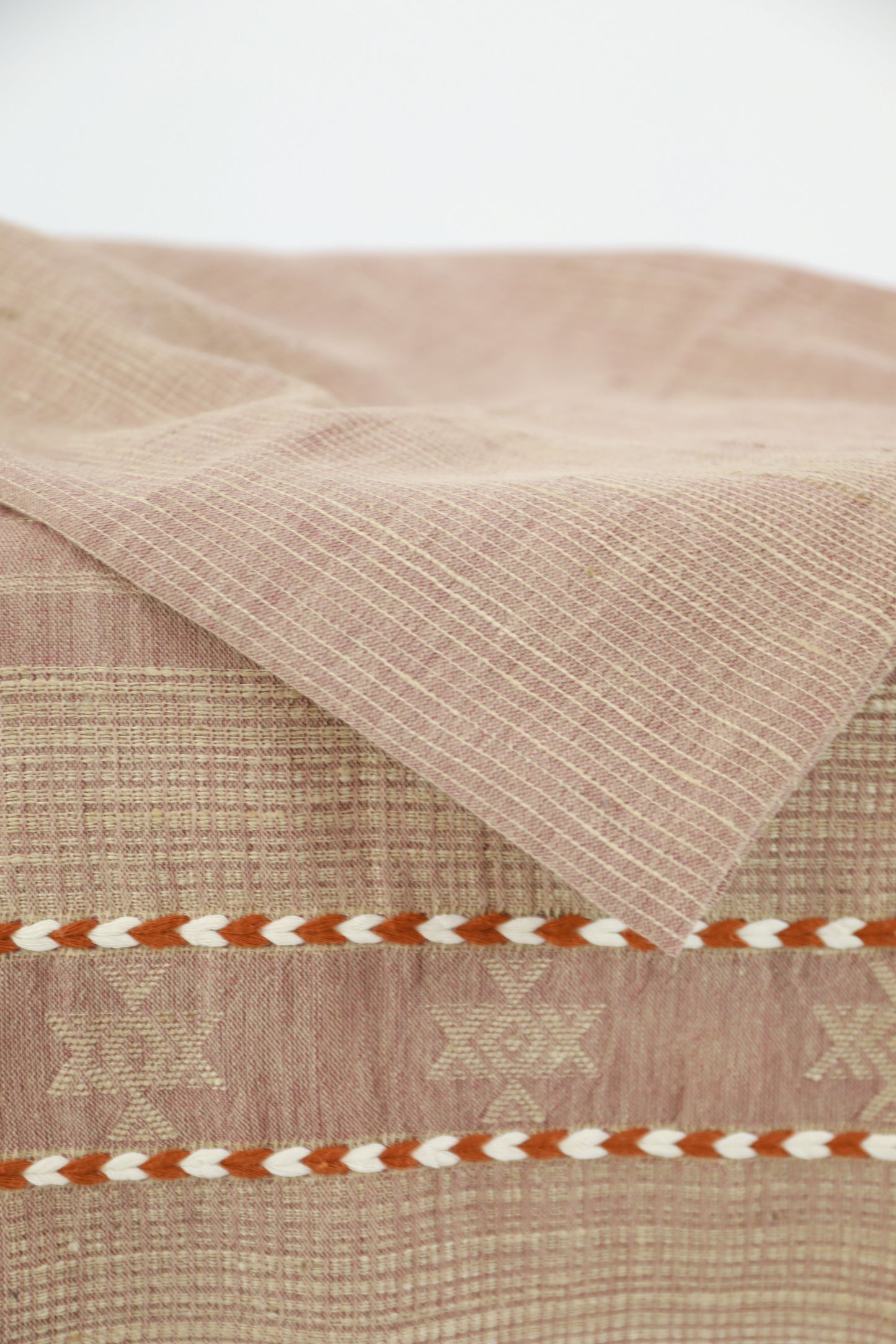 Dusky Pink Handloomed Cotton and Silk Throw