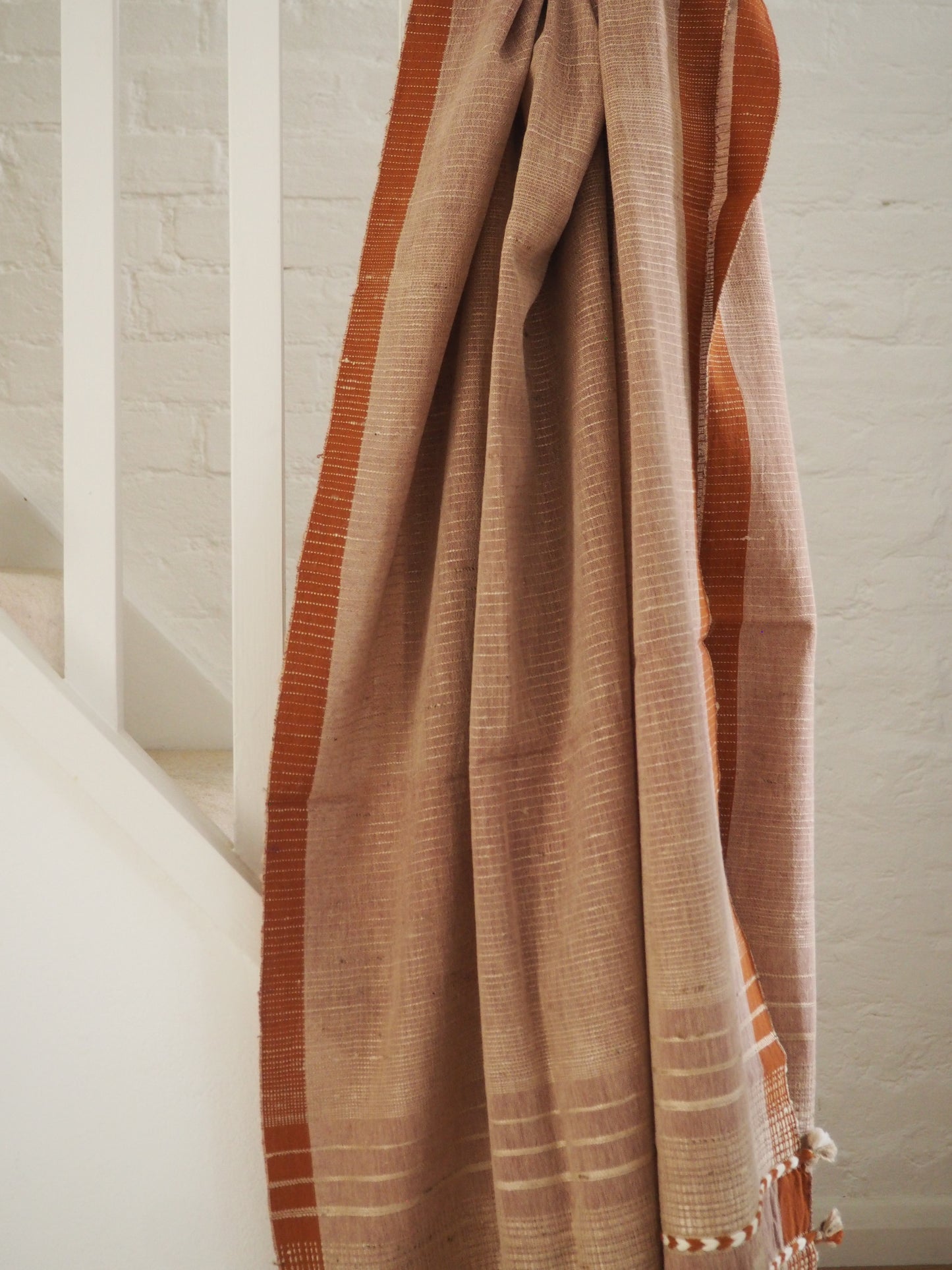 Dusky Pink Handloomed Cotton and Silk Throw