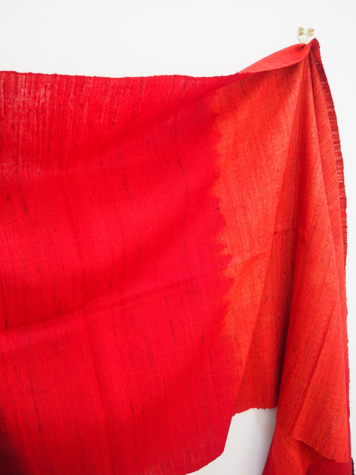 Ombré Red Silk and Wool Handloomed Scarf