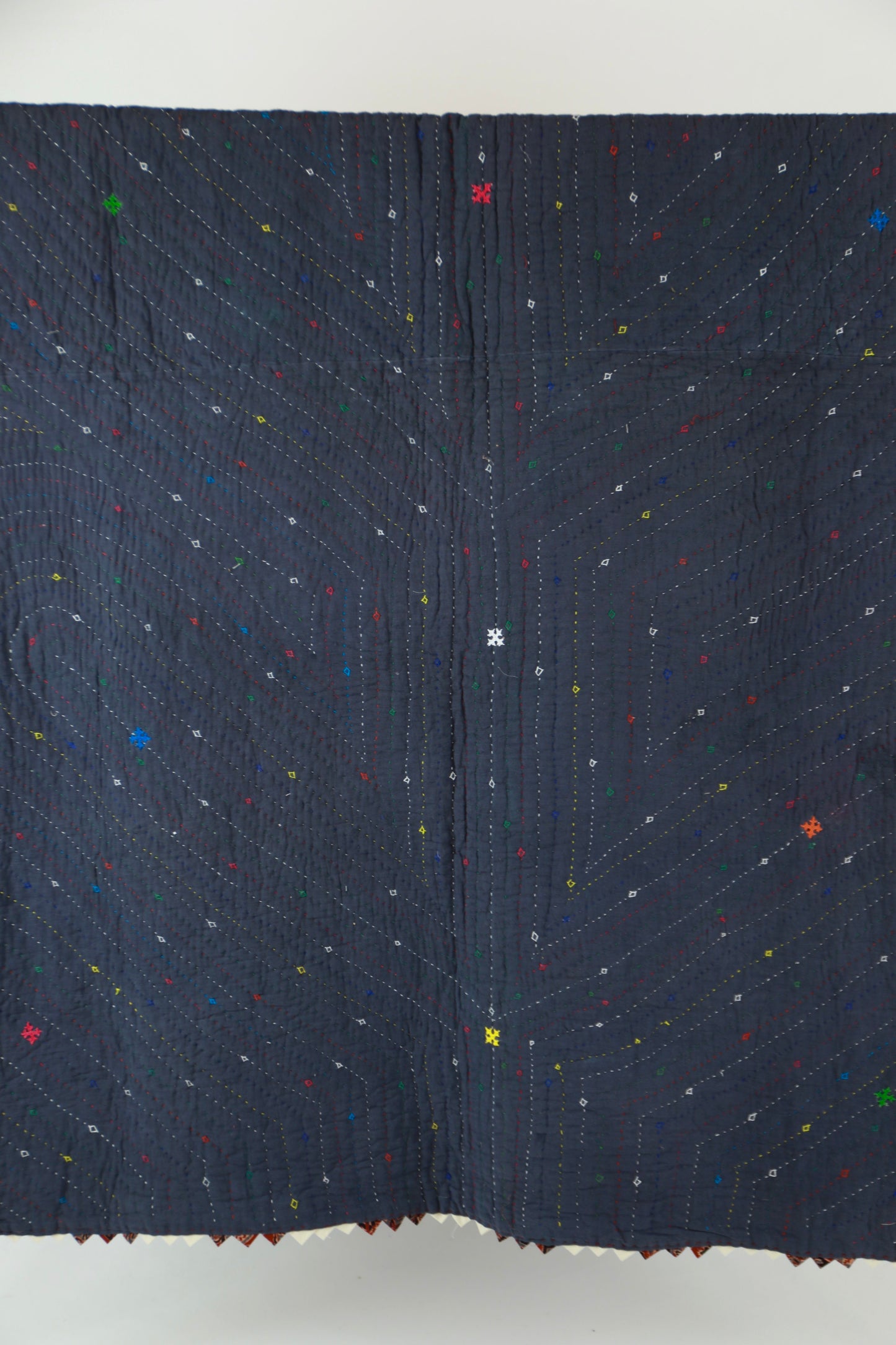 Indigo Kala Cotton Rabari Embroidered Quilt
