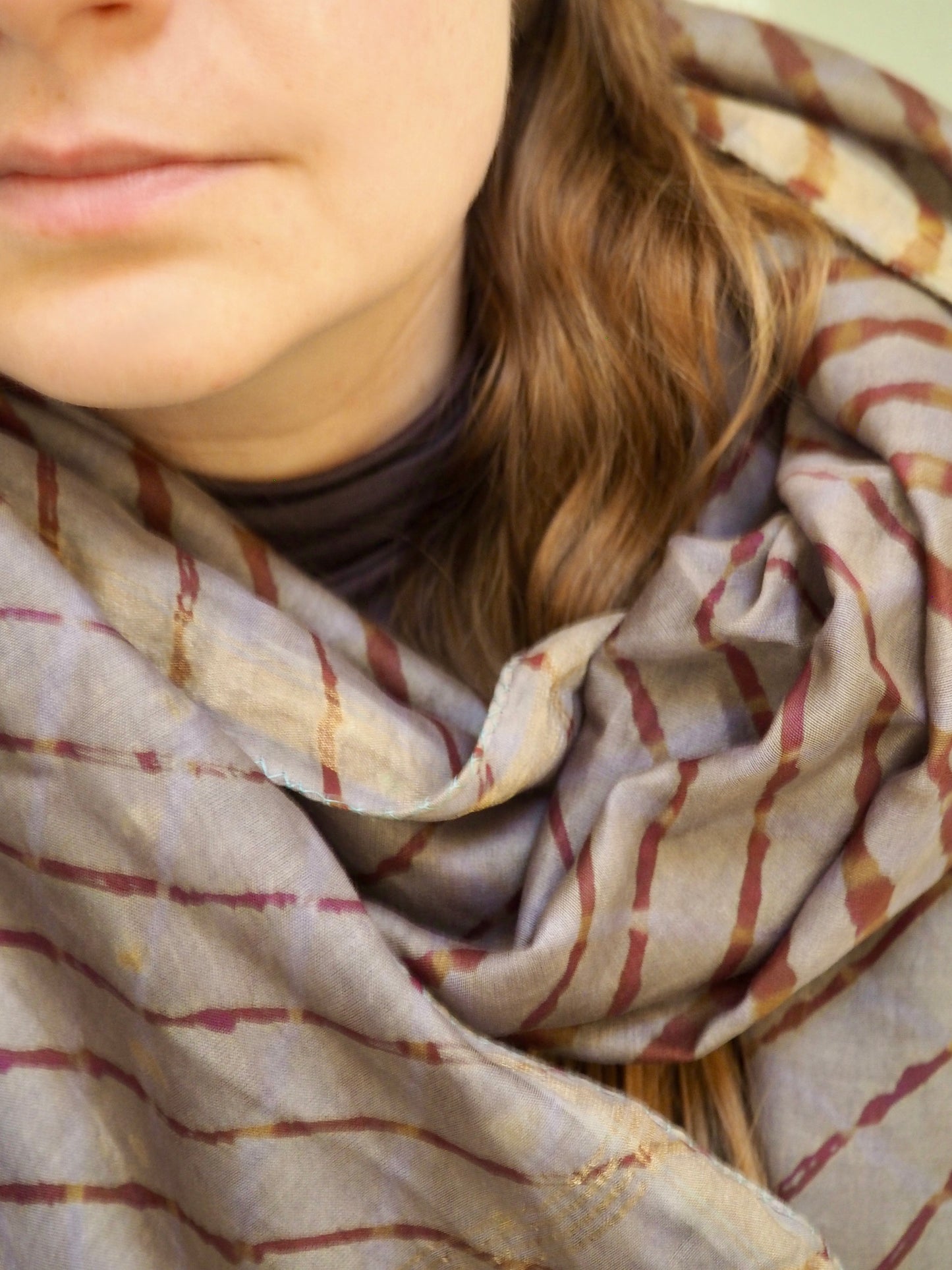 Grey Cotton Lehera Printed Scarf