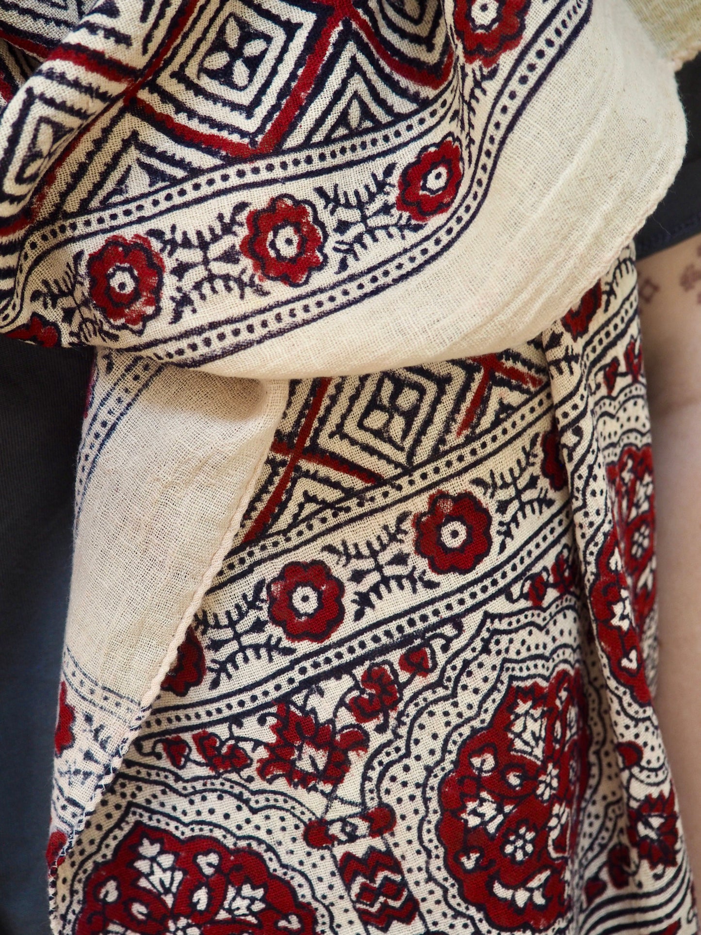 Ajrakh Printed Geometric Cotton Scarf