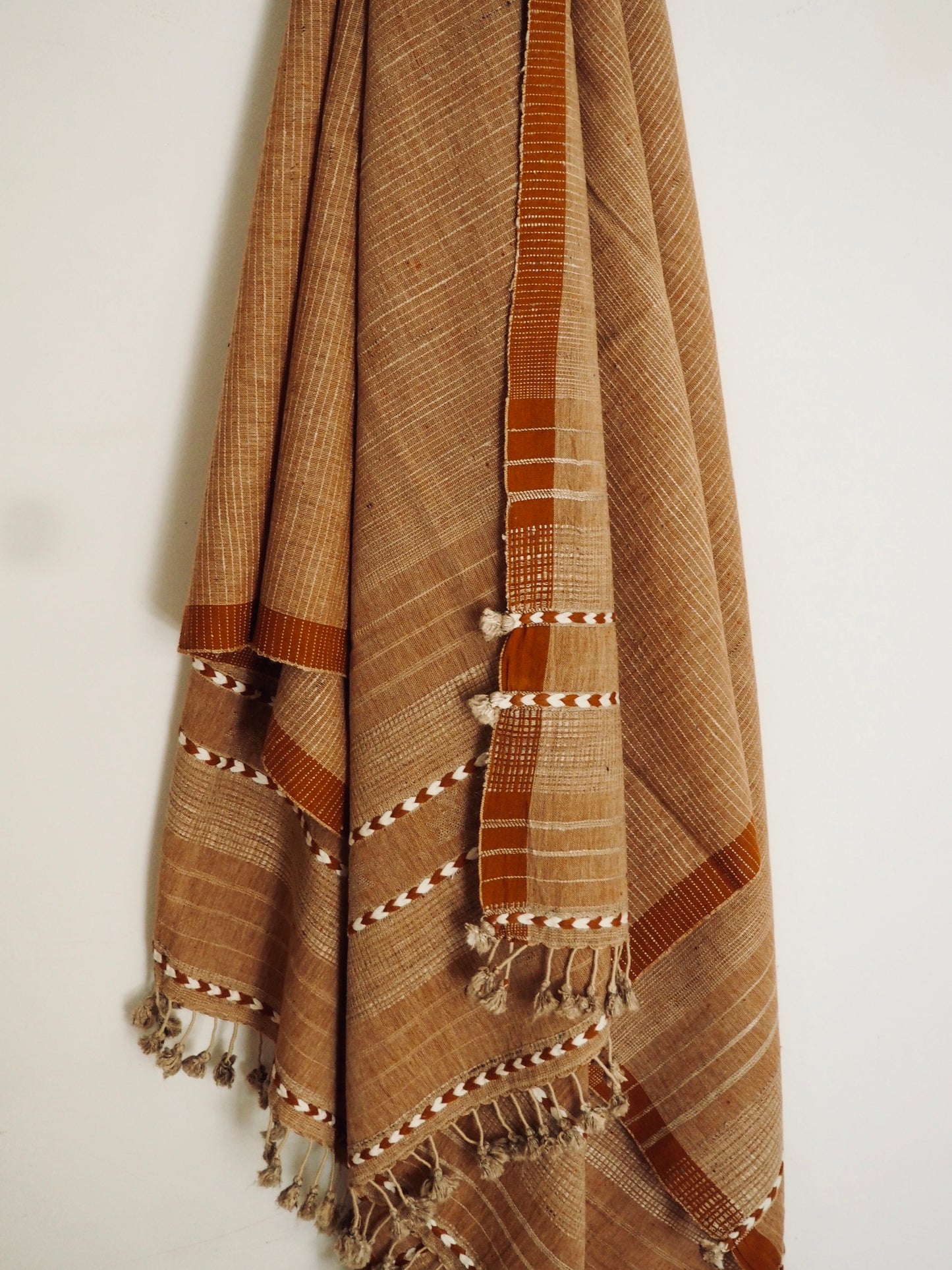 Burnt Sienna Handloomed Cotton and Silk Throw