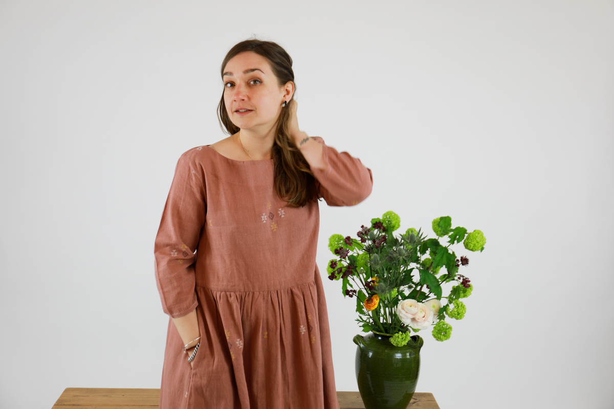 The Esme Dress - Handloomed Kala Cotton