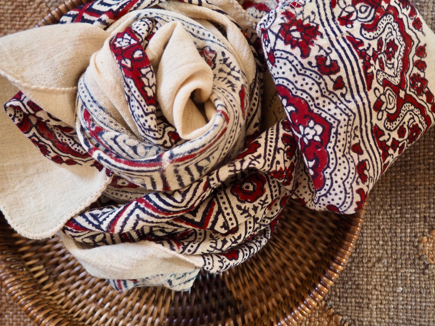 Ajrakh Printed Geometric Cotton Scarf
