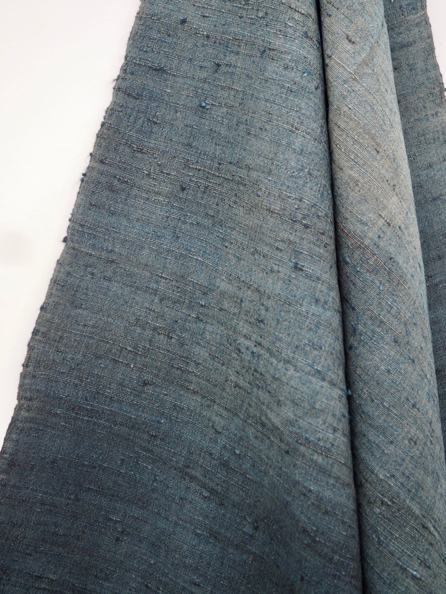 Ombré Grey Indigo Silk and Wool Handloomed Scarf