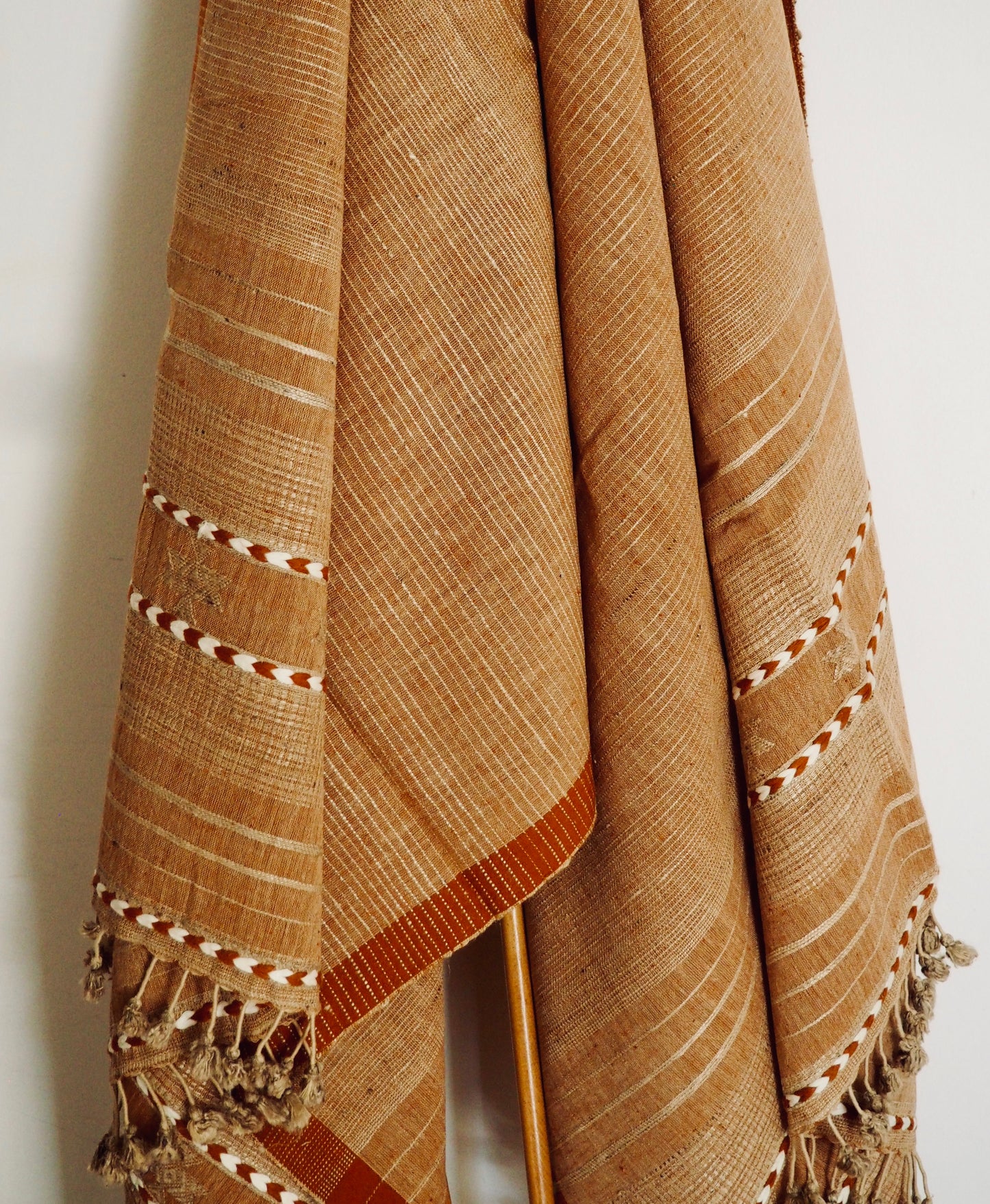 Burnt Sienna Handloomed Cotton and Silk Throw