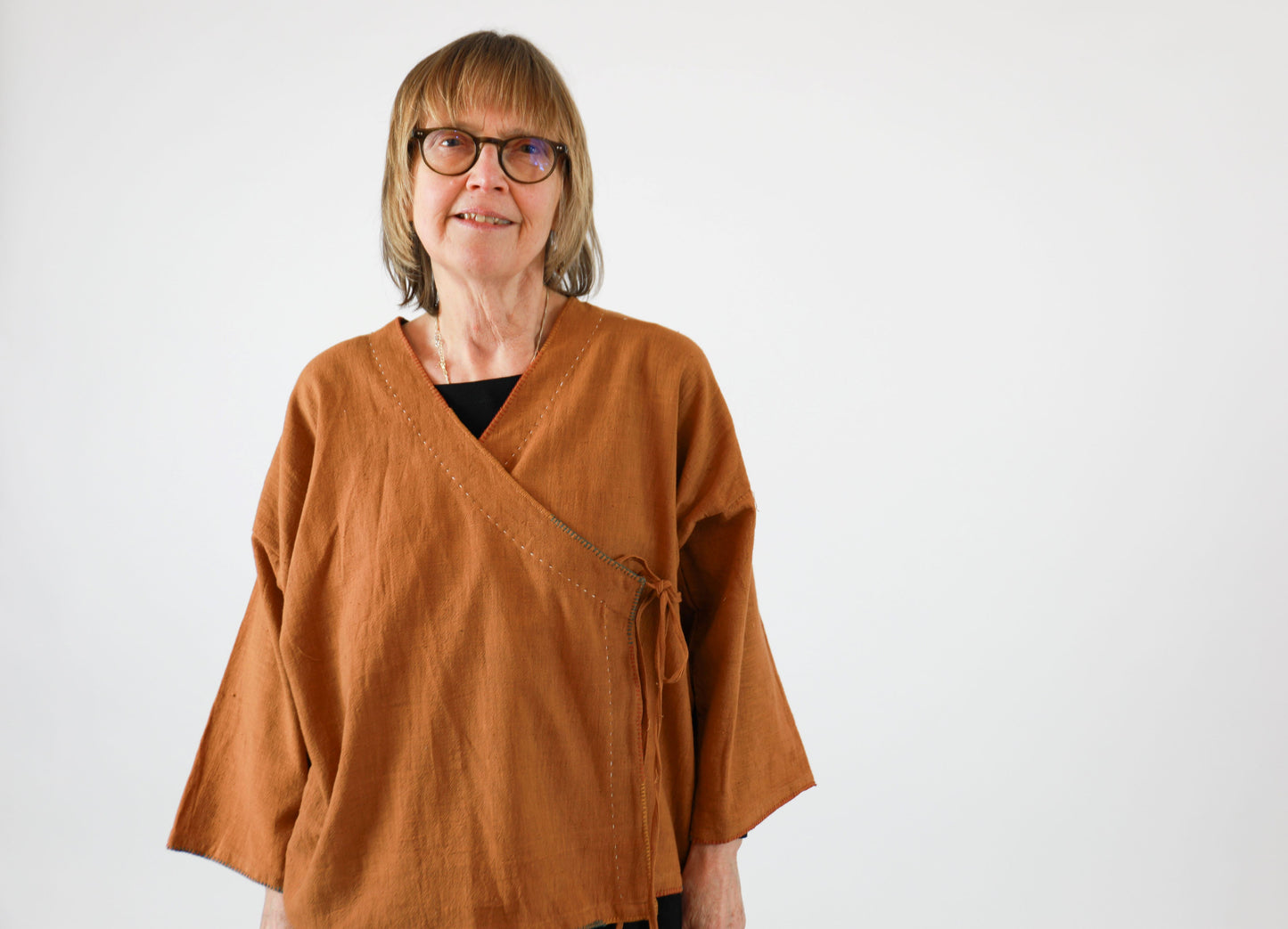 Kala Cotton Wrap Top Natural Brown