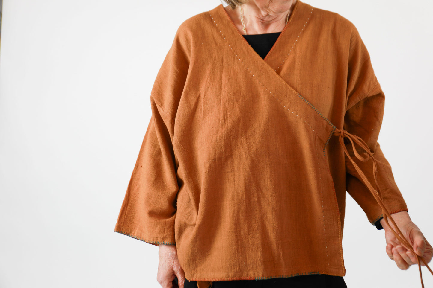 Kala Cotton Wrap Top Natural Brown