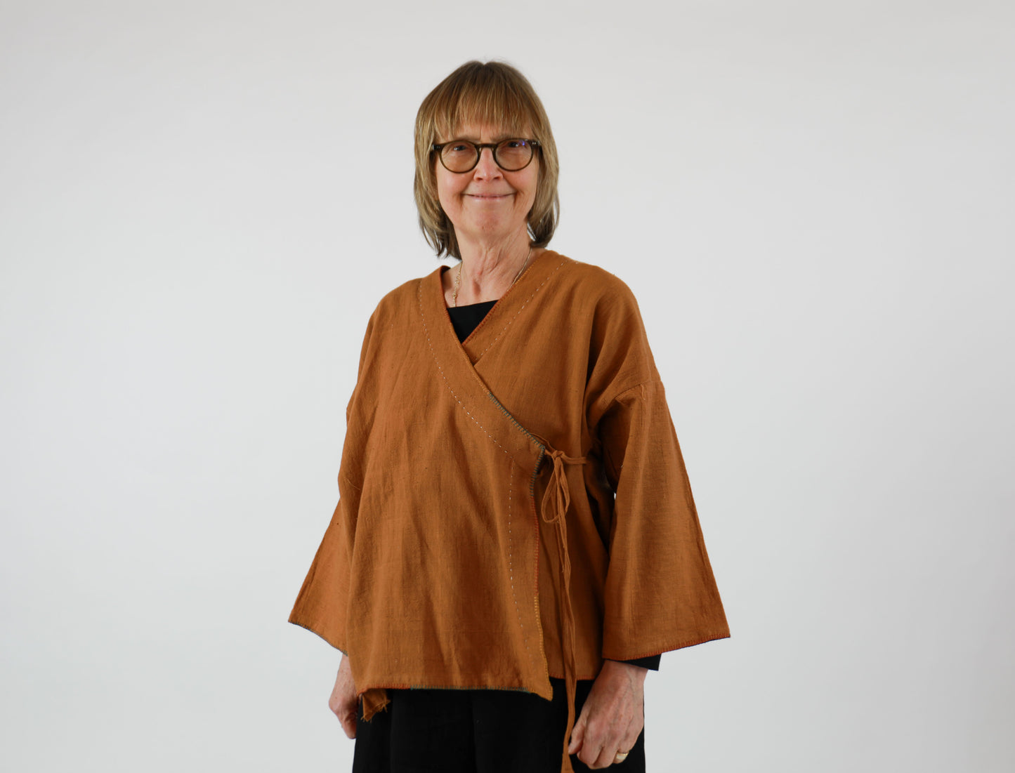 Kala Cotton Wrap Top Natural Brown