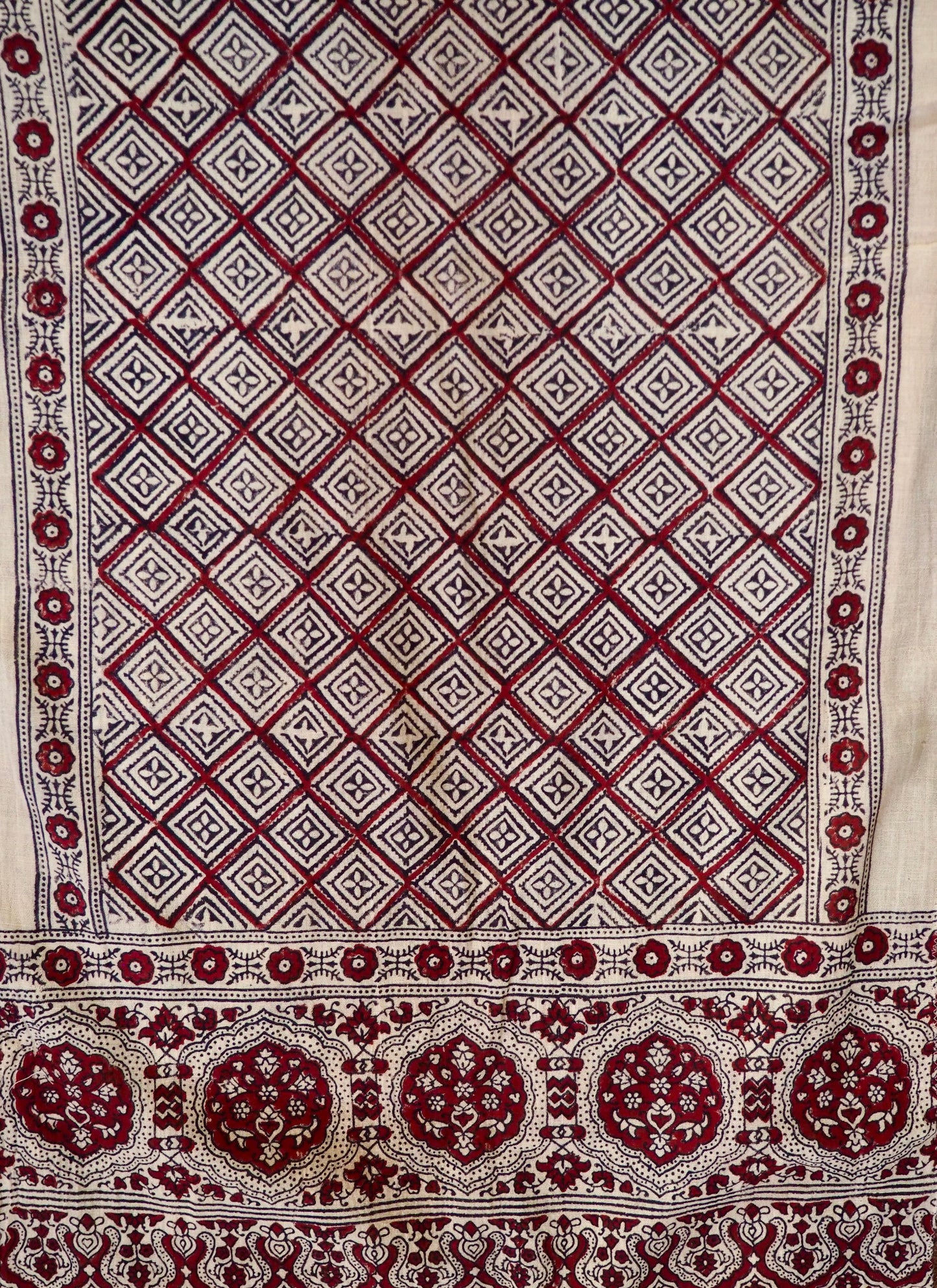 Ajrakh Printed Geometric Cotton Scarf