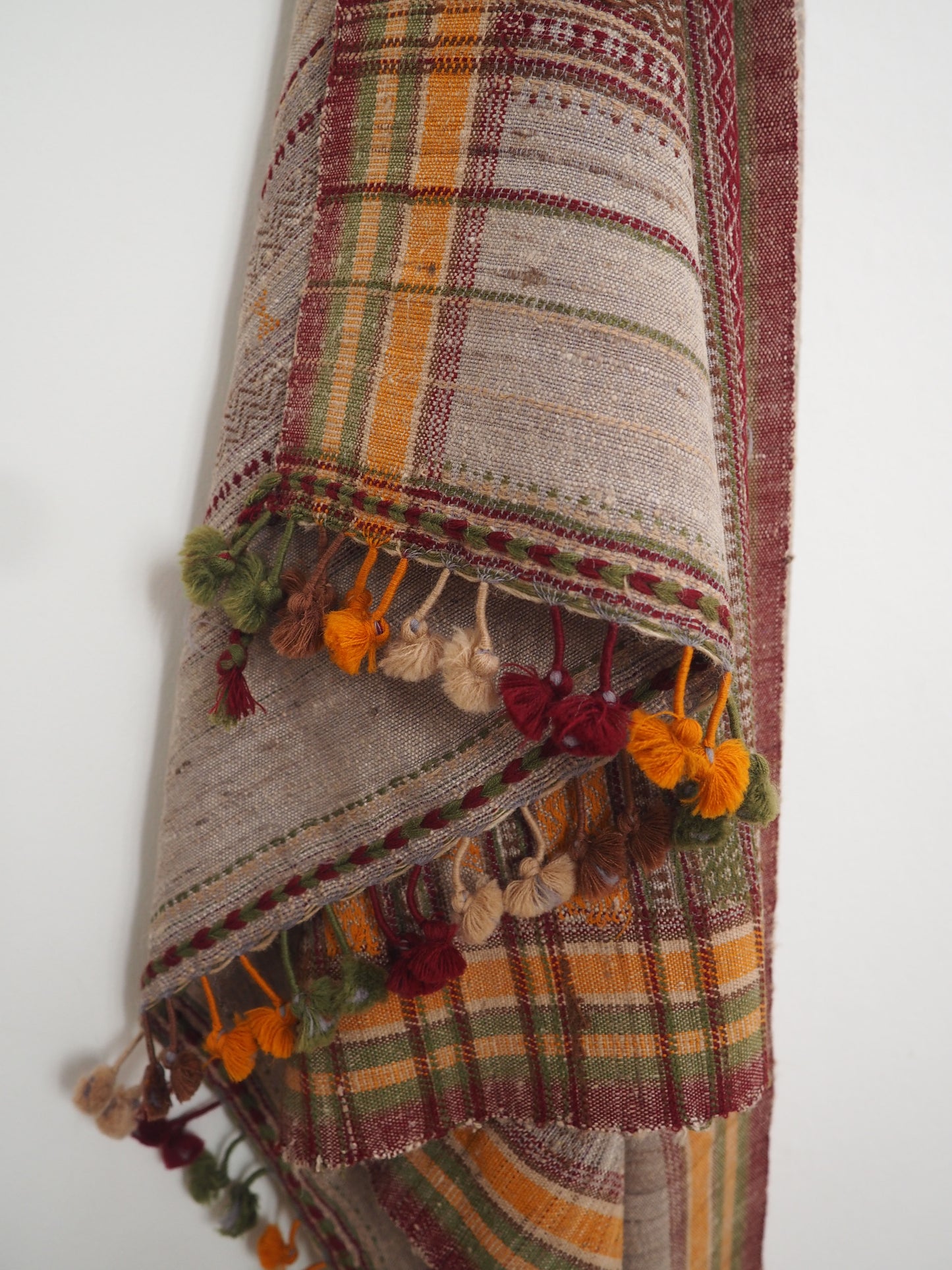 Signature Colour Tussar Silk and Wool Handloomed Scarf