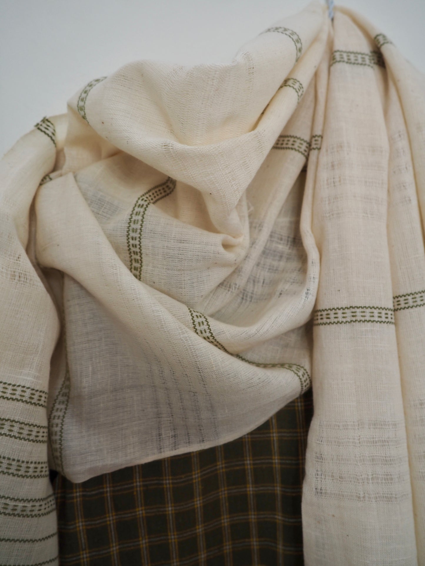 Cream Handspun Kala Cotton Scarf