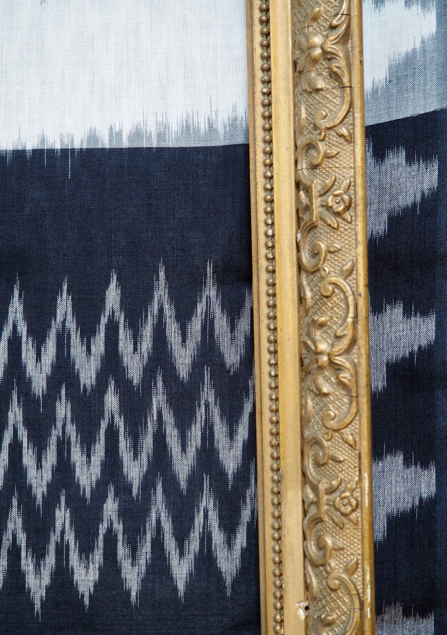 White & Black Ikat Scarf