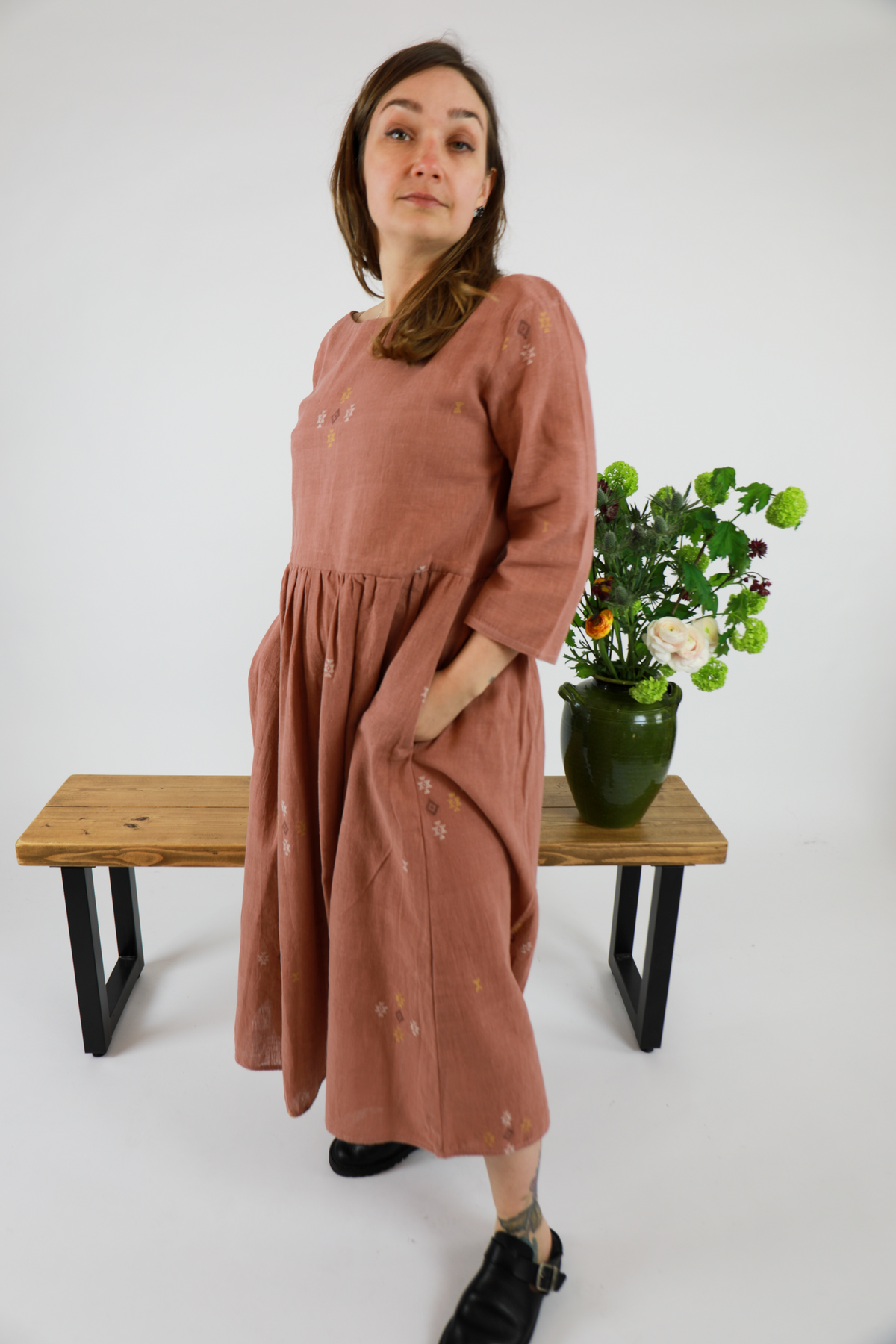 The Esme Dress - Handloomed Kala Cotton