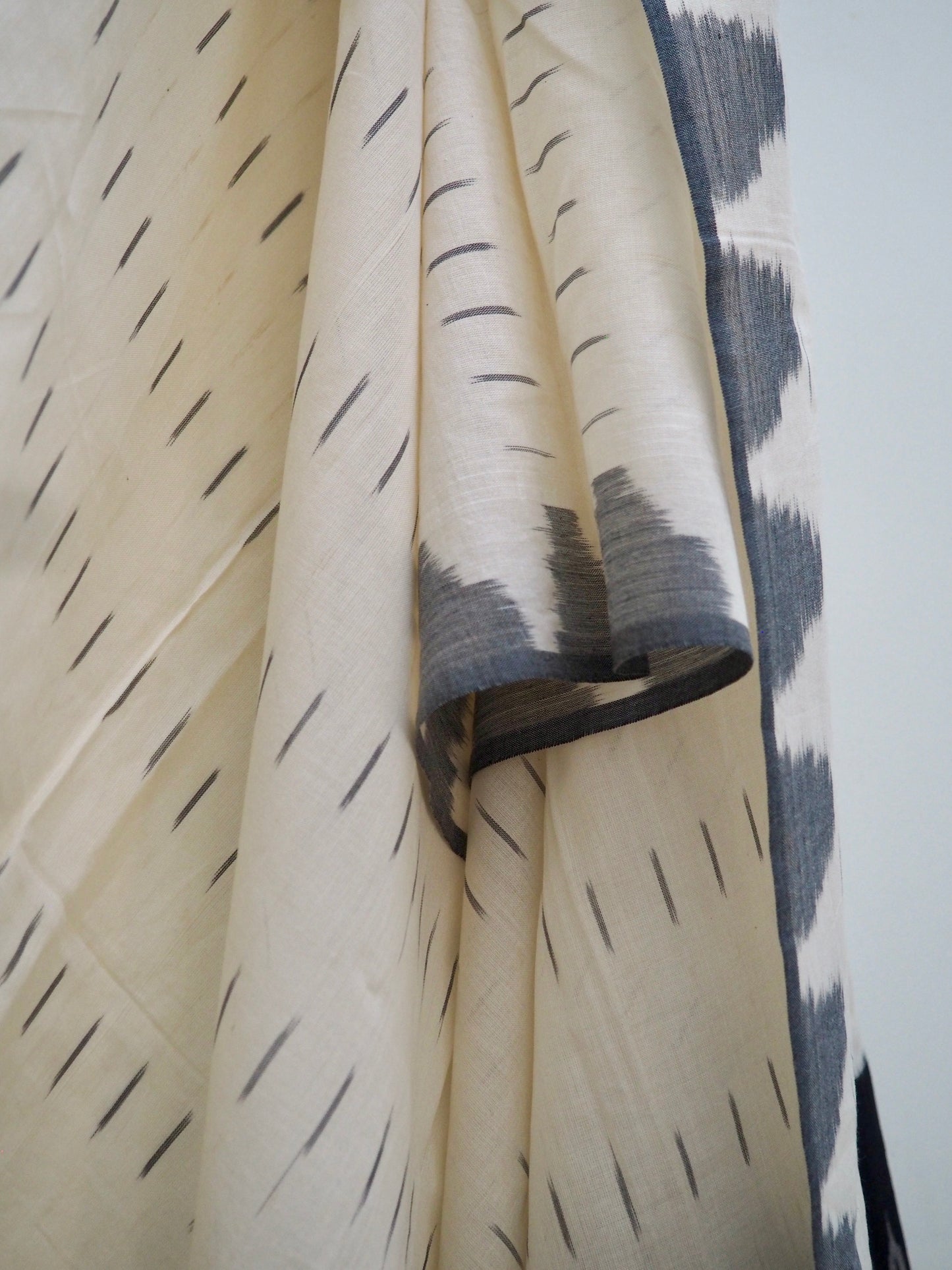 White & Black Ikat Scarf