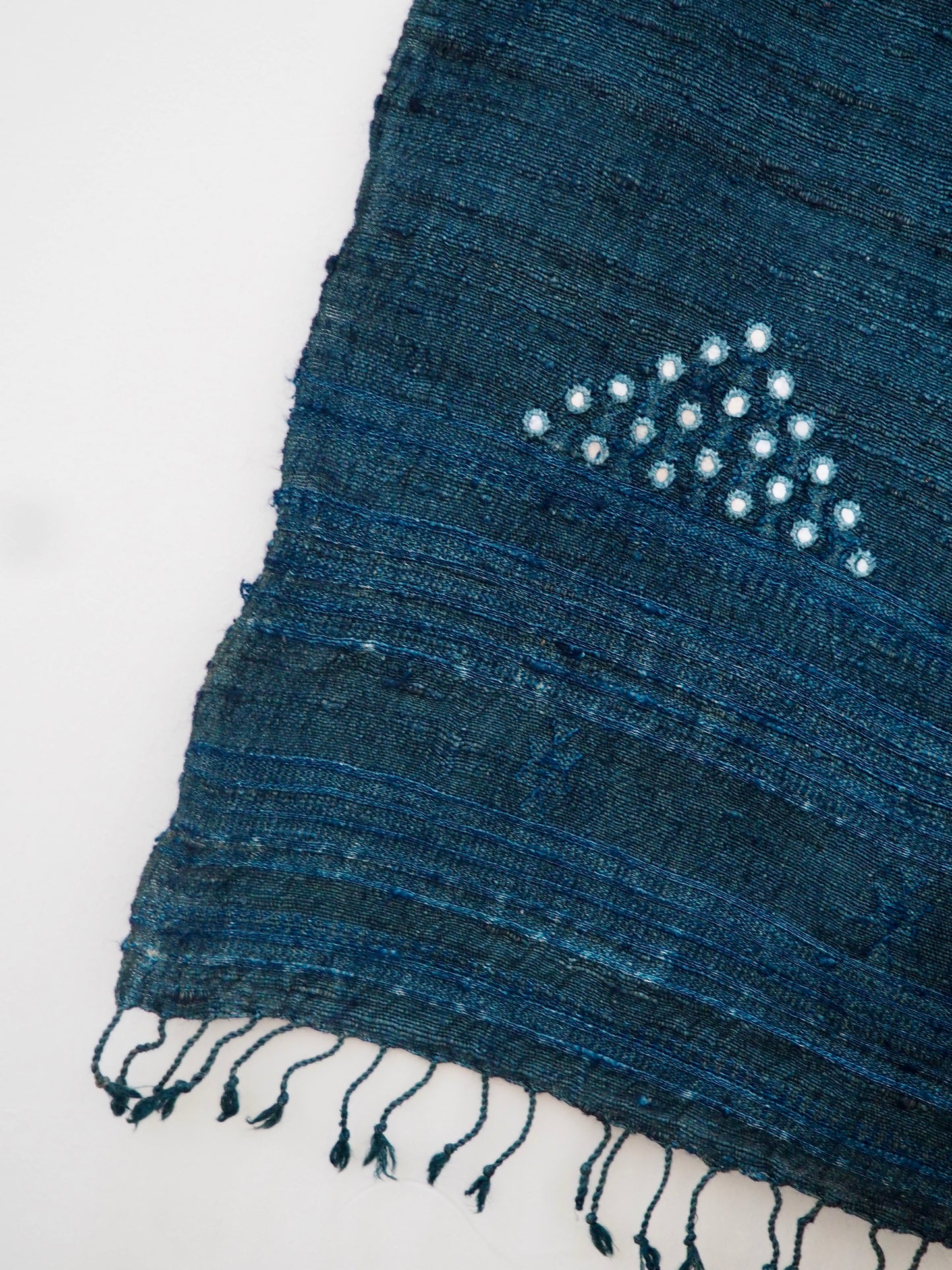 Ombré Grey Indigo Silk and Wool Handloomed Scarf