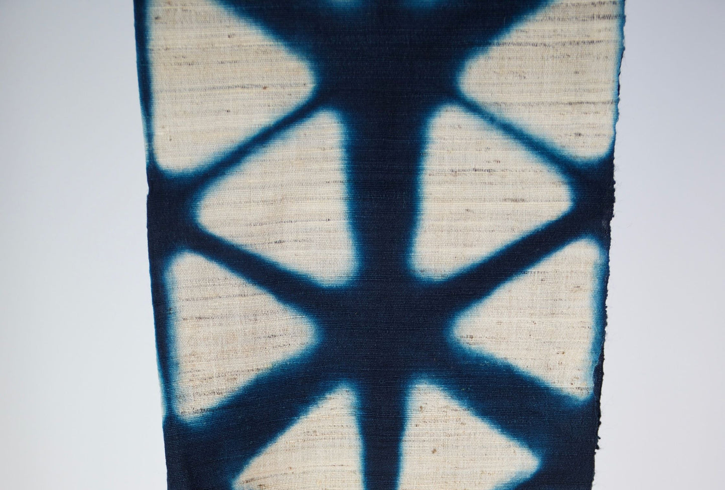 Indigo and White Clamp Dye Scarf