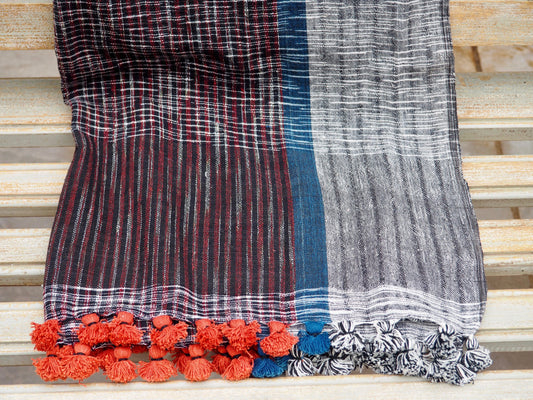 Maider Indigo - The Madder and Indigo Check Scarf