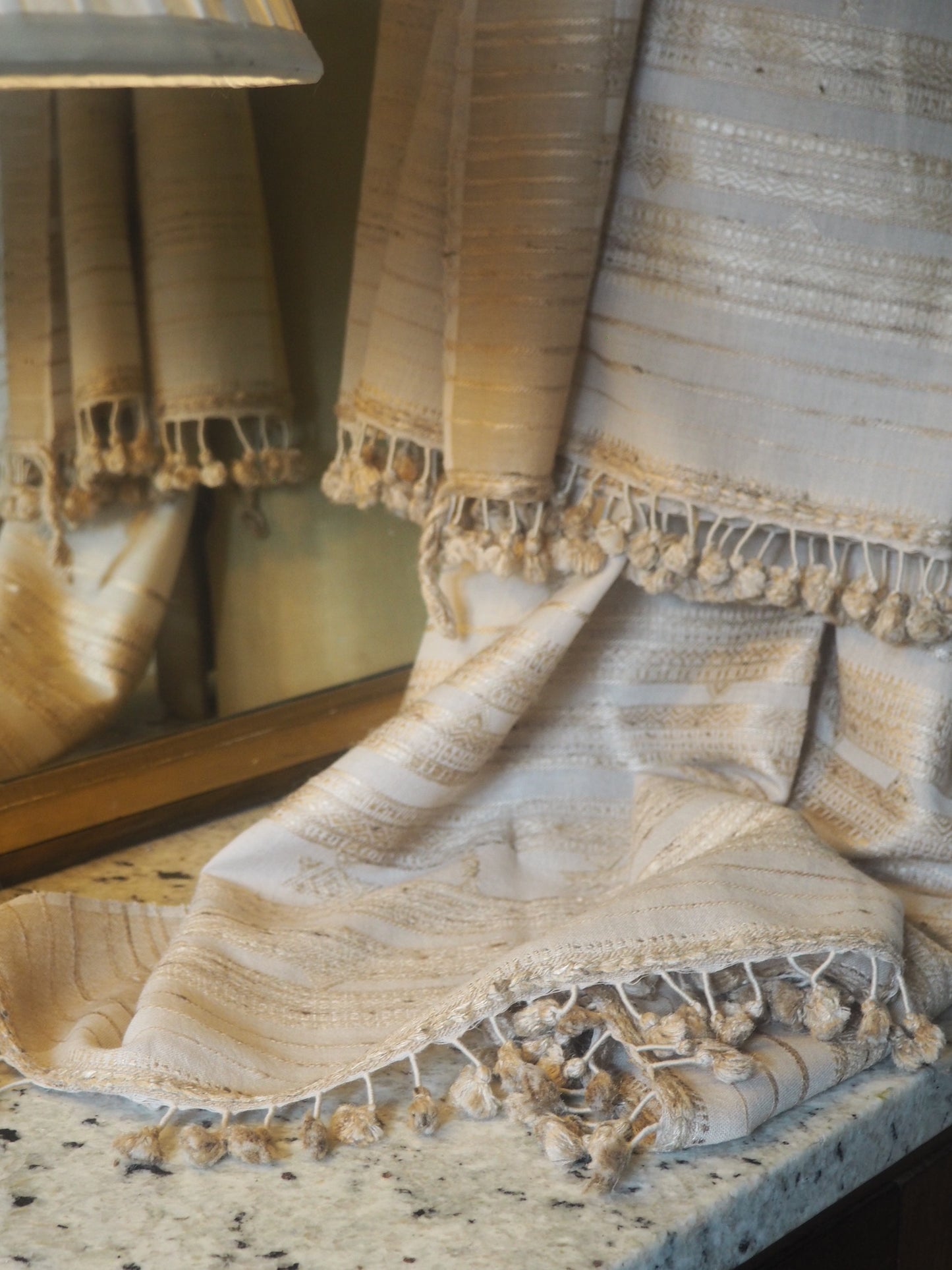 Cream Merino Wool Handloomed Shawl