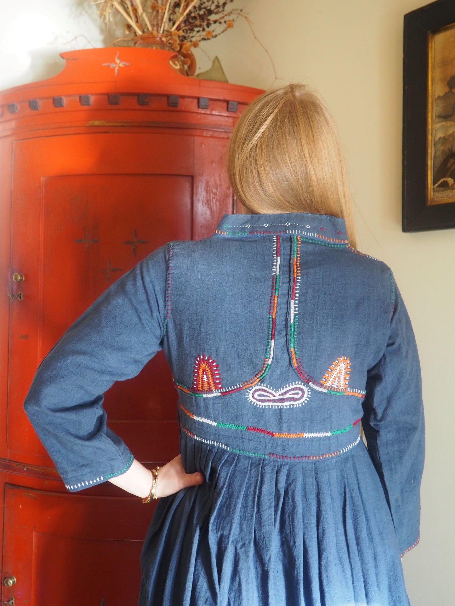 Blue Embroidered Kediya Dress – Dhebariya Rabari