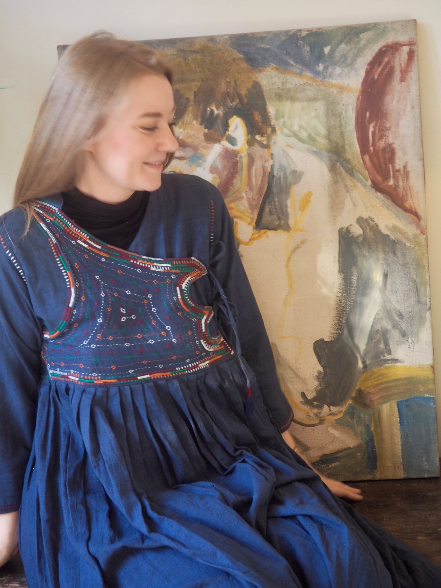 Blue Embroidered Kediya Dress – Dhebariya Rabari